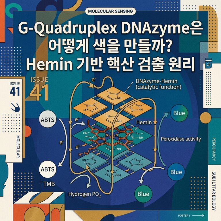 ai thumbnail poster G Quadruplex DNAzyme은 어떻게 색을 만들까 Hemin 기반 핵산 검출 원리 1788440465