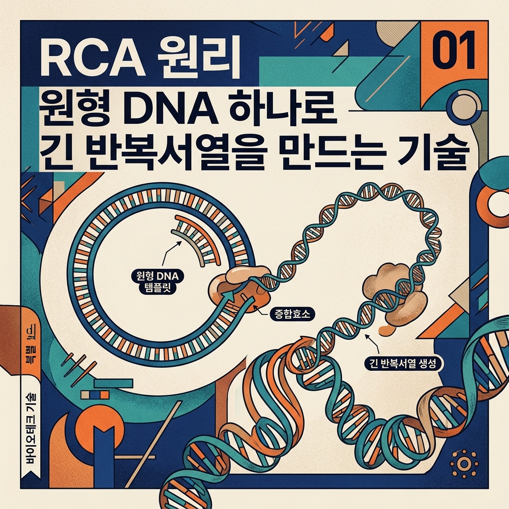 ai thumbnail poster RCA 원리 원형 DNA 하나로 긴 반복서열을 만드는 기술 1788363562