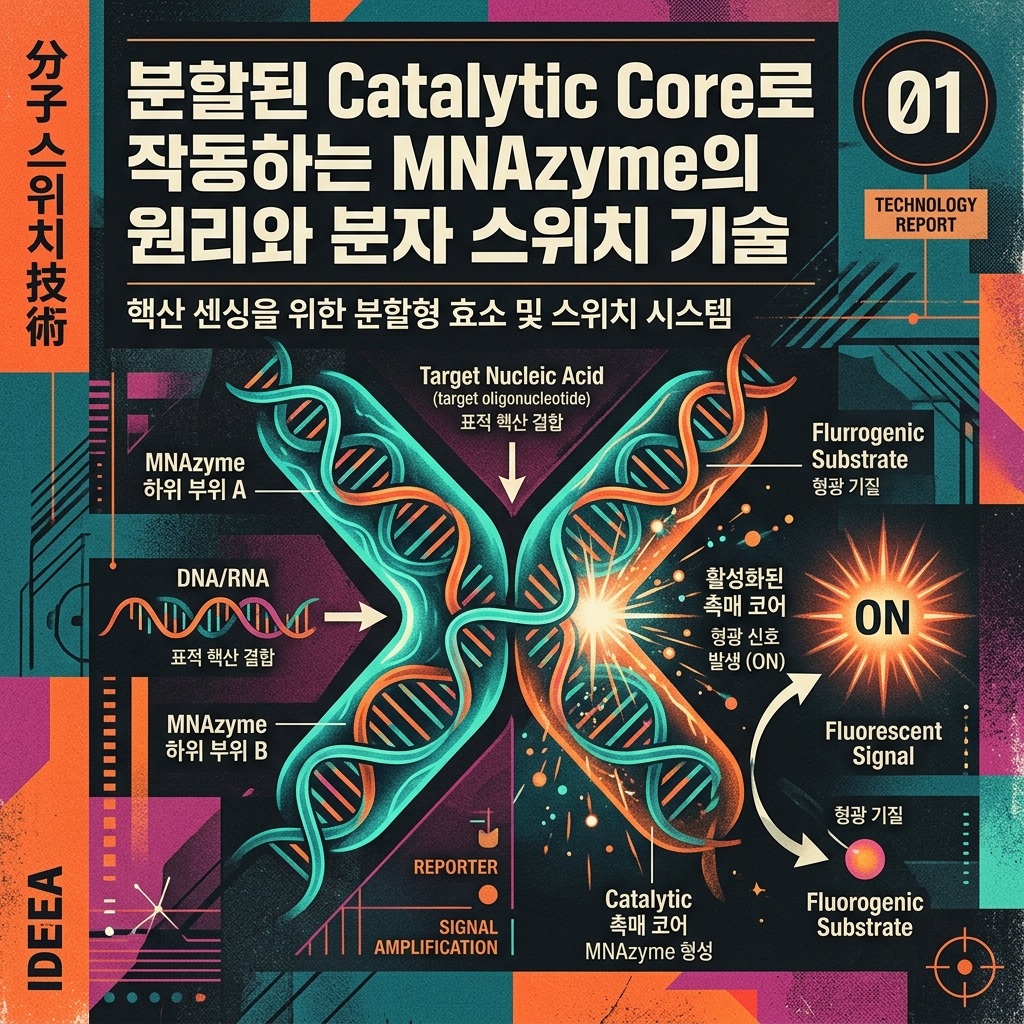 ai thumbnail poster 분할된 Catalytic Core로 작동하는 MNAzyme의 원리와 분자 스위치 기술 1789488524